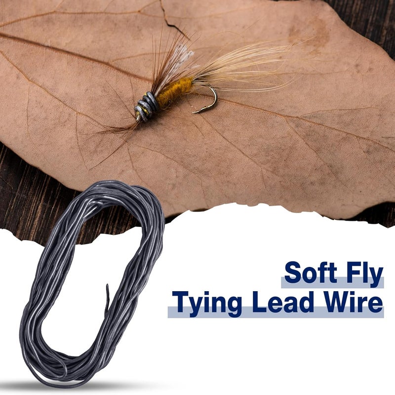 Goture Fly Tying Lead Wire,0.02”/0.03”/0.04" Fly Tying Wire Fly Tying Materials Soft Lead Wire Weight Thread Streamer Weight Line Fly Tying Equipment - Image 2